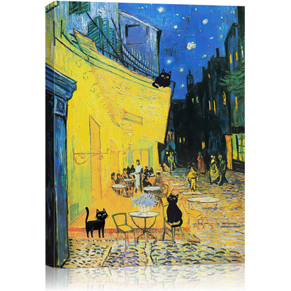 Canvas Wall Art of Famous Cafe Terrace at Nigh